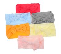 ORFOFE 6pcs Girl Bow Headbands Soft Elastic Nylon Hair Accessories for Newborns Comfortable Cute Party Dress Up