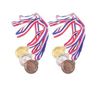 ORFOFE 6pcs Gold Silver Bronze Marathon Medals Set with High Gloss Finish and Lightweight Zinc Alloy Material, Includes Neck Ribbons for Easy Distribution at Club Medals Events and Sports
