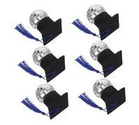 ORFOFE 6pcs Graduation Hat Cake Toppers with Blue Tassels Sparkling Mini Disco Ball Decorations for Graduation Party Retro Disco Ball Cake Decor Enhancing Celebration Atmosphere