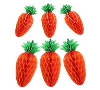 ORFOFE 6pcs Honeycomb Ball Hanging Ornament Party Prom Birthday Thanksgiving Carrot Decoration Organic Honeycomb Balls Fruit Theme Supplies Paper