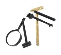 ORFOFE 6pcs Kids Archaeology Tool Kit Metal Hammer Brush and Magnifier, Gemstone Excavation Toys for Boys and Girls, Educational Stem Science and Pretend Play Set