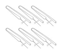 ORFOFE 6pcs Men’s Stainless Steel Cross Pendant Necklace Set with Nail Design, Silver Religious Prayer Jewelry for Women and Men, Catholic Jesus Crucifix Chain for Streetwear and Baseball