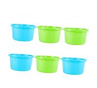 ORFOFE 6pcs Mini Plastic Beach Buckets Set, Colorful Sand Buckets, Lightweight Sandpit for Outdoor Play and Beach Activities Random Color Random Color