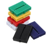 ORFOFE 6pcs Mini Solderless Breadboards Set for Experiment Plastic Small Bread Board with White Black Red Blue Green Yellow for Science Experiment and DIY Electronics