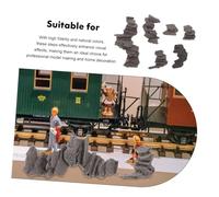 ORFOFE 6pcs Miniature Stone Garden Stairs Retro Decorative Fairy Garden Supplies for Countryside Railway Dioramas Model Train Scenery Accessories