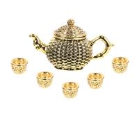 ORFOFE 6pcs Miniature Tea Pot and Cups Set Small Realistic Ornament for Dollhouse Decoration Play House Accessories for Elegant Mini Tea Party Display Random Color