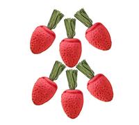 ORFOFE 6pcs Natural Bunny Chew Strawberry Shape Small Animal Chewing for Rabbit Guinea Pig Hamster Chinchilla Teeth Care Ferret