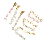 ORFOFE 6pcs Natural Crystal Stone Hair Braid Accessories Spiral Loc Clips Pendants Charms for Women Dreadlock Decorations Secure Stylish Hairstyle Decor