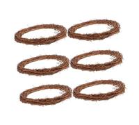ORFOFE 6pcs Natural Rattan Wreath Forms Handmade DIY Craft Decor for Christmas Halloween Weddings Front Door Hanging Indoor Outdoor Seasonal Decorations