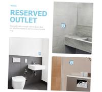 ORFOFE 6pcs Outlet Cover Wall Protector for Bathroom Electrical Sockets Transparent White Self-Adhesive Socket Shells Compatible with Plugs for Water Heaters and Smart Toilets