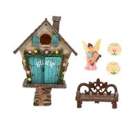 ORFOFE 6pcs Resin Fairy House Figurines Miniature Home Decorations Creative Micro Landscape Ornaments for Pot Plants Moss Gardens Desktop Adornment