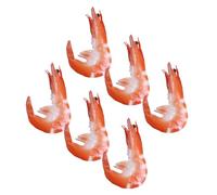 ORFOFE 6Pcs Simulated Shrimp Model Fake Food PVC Lifelike Artificial Shrimp for Home Kitchen Restaurant Decoration Photography Props