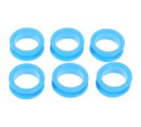 ORFOFE 6pcs Soft Silicone Pet Scissor Finger Rings, Anti-Skid Hairdressing Scissors Accessories Comfortable Finger Covers, Matte Light Blue Grooming Thumb Protectors for Home and Salon