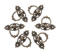 ORFOFE 6pcs Vintage Zinc Alloy Bronze Drawer Handles Retro Cabinet Pulls Drop Ring Hardware for Jewelry Box Dresser Furniture, Suitable for Wooden Cabinets and Bedroom Drawers