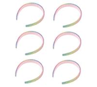 ORFOFE 6pcs Wide Sequin Hairbands for High Crown Headband Sparkling Rainbow Hair Accessories for Birthday Parties Events Comfortable and Stylish Proportion Enhancer