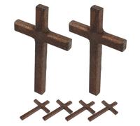 ORFOFE 6pcs Wooden Handheld Prayer Crosses for Church Decor Smooth Surface Compact Wood Cross Ornament for Meditation and Crafts