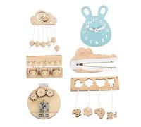 ORFOFE 6Pcs Wooden Sensory Set Montessori Busy Board for Fine Motor Skills Creative DIY Learning Activities for Boys and Safe Materials for Imaginative Play and Memory Development