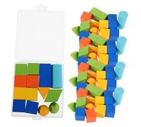 ORFOFE 70pcs Classroom Math Geometry Tool Shape Blocks for Teaching Geometric Patterns Jigsaw with Distinct Design for Early Education Active Learning Activities