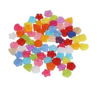 ORFOFE 70pcs Mini Plastic Buttons for Crafts and Sewing with Assorted Round Heart Flower Shapes, Easy to Sew and Fade-Proof, for Doll Clothes, Garment Decoration and DIY Personal