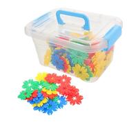ORFOFE 70pcs Stackable Snowflake Building Blocks Set for Preschoolers Educational Creativity with Storage Box Enhances Problem Solving and Cognitive Development Colorful Interlocking