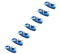ORFOFE 7pcs Mini Ocean Beach Boat Model Set with Blue Resin Boat and 2 Wooden Paddles, Miniature Dollhouse Decor for DIY Seaside Scene and Nautical Accessories