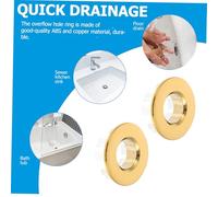 ORFOFE 8 Pcs Copper Overflow Cover Rings Anti-rust Sink Overflow Hole Caps Easy Installation for Bathroom Kitchen Hotel Factory Use Modern Shiny Finish