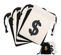 ORFOFE 8 Pcs Money Bags Drawstring Cotton Pouch Multi-functional Party Favor Bags for Candy Coins Small Secure Closure for Birthday Holiday and Themed Events