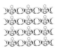 ORFOFE 80pcs Gothic Triple Moon Pentagram Charms for DIY Jewelry Making Alloy Accessories for Necklace Bracelets Unique Hollow Moon Design for Meditation and Yoga Lovers
