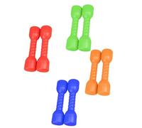 ORFOFE 8pcs Abs Small Dumbbells with Ergonomic Grip Non-slip Plastic Hand Bars for Fitness Morning Exercise Barbells in Red Green Orange Blue