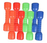 ORFOFE 8pcs Plastic Dumbbells for Kindergarten Morning Exercise Lightweight Ergonomic Abs Barbells in Red Green Orange Blue Hand Weights for and Coordination Training
