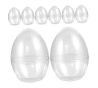 ORFOFE 8pcs Plastic Fillable Easter Egg Candy Boxes, Jumbo Egg Shape Storage Containers for Easter Party Decoration and DIY Crafting, 90x90x120mm