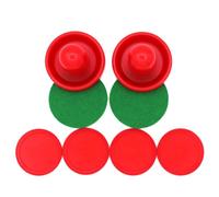 ORFOFE 8Pcs Red Air Hockey Pushers 96Mm Paddles Set 64Mm Replacement Pucks Lightweight Hockey Handles Accessories and Game Room