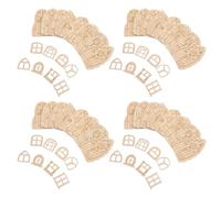 ORFOFE 96pcs Miniature Wooden Fairy Doors and Windows Set for DIY Craft, Unpainted Garden Mini Doors for Tree and Outdoor Decoration, Dollhouse Accessories for Creative Painting and Party