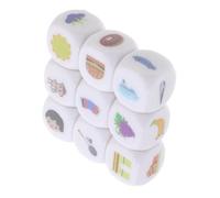 ORFOFE 9pcs Acrylic Storytelling Dice with Vibrant Illustrations for Imagination Training Language Development and Creative Learning Games Multifunctional Educational Cubes for Party Use