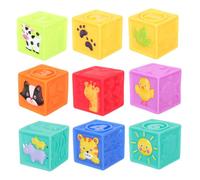 ORFOFE 9pcs Soft Building Blocks Set Colorful Educational for Developing Hand-eye Coordination Safe and Shower