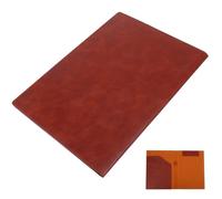 ORFOFE A4 Pu Magnetic Portfolio Folder, Brown Business Document Organiser, Easy-to-Store Multi-Functional File Holder for Office and Outdoor Use