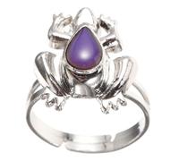 ORFOFE Adjustable Frog Mood Ring for Teens Color Changing Temperature Sensitive Open Band Reflects Emotions Fun Jewelry Gift for Boys