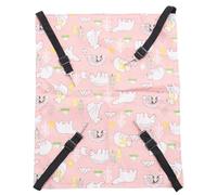 ORFOFE Adjustable Hanging Cat Hammock Bed with Hook, Pink Canvas Cloth Material, Cartoon Pattern Design, Detachable for Cleaning and Easy to Carry, Resting Bed for Lovely Pets