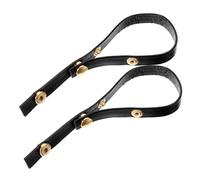 ORFOFE Adjustable Heel Snap Button Straps for Women High Heels PU Anti-loose Shoe Straps Elegant Bands for Secure Fit and Comfortable Wear Matte Black