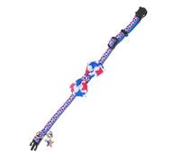 ORFOFE Adjustable PET Collar Fourth of July Cat Collars American Flag Collar Polyester Flag Dog Bow Tie