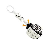 ORFOFE Adorable Black and White Animal Crib Pendant Wind Chime for Newborns Interactive Hanging Rattle to Stimulate Grasping Ability Lightweight Sensory Plaything for Strollers and Cribs