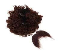 ORFOFE Afro Wig and Brown Mustache Set for Men, One Size, Fake Beard Party Prop for Pirate Costume and Halloween Dress-up Accessories