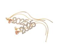 ORFOFE Alloy Number Earrings with Tassel for Women Drop Earrings Party Accessory Lightweight Decorative Number Pendants Chic and Unique Gift for Friends and Classmates