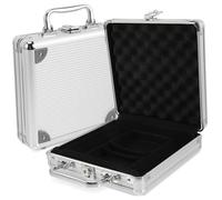 ORFOFE Alloy Poker Chip Case with Handle Large Capacity 100pcs Metal Storage Box for Travel and Home Poker Chip and Card Carrying for Texas Hold'em