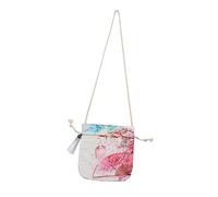 ORFOFE Ancient Chinese Style Drawstring Storage Pouch Breathable Shoulder Bag with Capacity Antique Printed Hanfu Element Crossbody for Daily Essentials