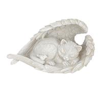 ORFOFE Angel Cat Memorial Statue Decorative Resin Pet Tribute Stone Garden Ornament for Indoor Outdoor Use Lifelike Texture Compact Cat Grave Marker for Pet Loss Sympathy