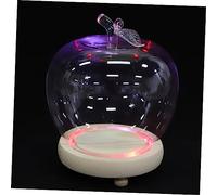 ORFOFE Apple Glass Cover Glowing Base for Christmas Eve Apples Display for Home Decor Includes Base Glass Dome Shape Great for Flower Displaying Micro Landscape Crafts