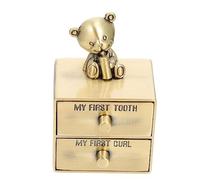 ORFOFE Baby Deciduous Tooth Box for Infant Drawer Design Practical Teeth Keepsake Organizer for Toddler Memory in Antique Green