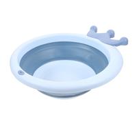 ORFOFE Baby Folding Face Wash Basin for Infant and Newborn, Blue Foldable Portable Cleaning Tub with Leakproof Design for Travel, Camping, and Home Bathing Care
