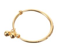 ORFOFE Baby Imitation Gold Bracelet Bell, Kids Fashion Bangle for Toddler Girls, Inner Diameter 50mm, Full Moon Blessing Jewelry for Newborns